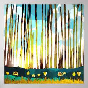 Morning Forest Poster
