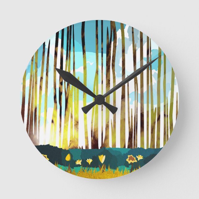 Morning Forest Round Clock (Front)