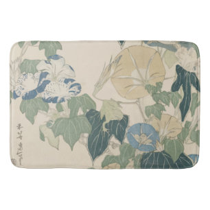 Morning Glories ... by Hokusai Bath Mat