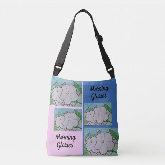 Morning Glories on Chain-link Fence Crossbody Bag (Front)