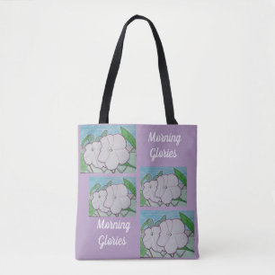 Morning Glories on Chain-link Fence Tote Bag