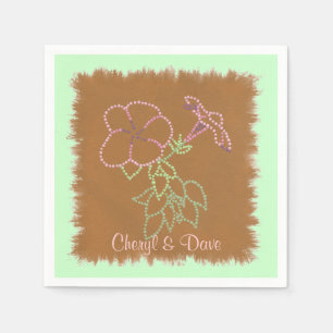 Morning Glories Pointillism Personalised Napkins