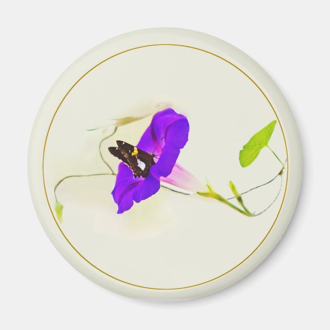 Morning Glory and Butterfly Magnet (Front)