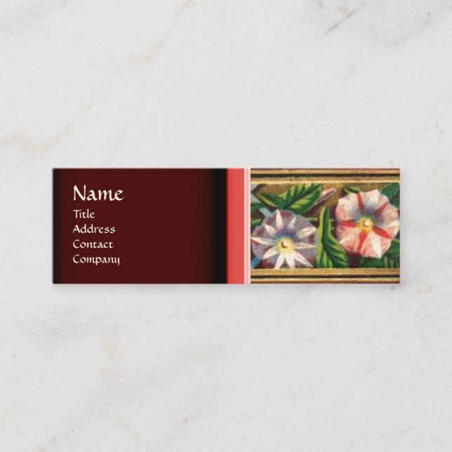 MORNING GLORY AND RED BERRIES MINI BUSINESS CARD (Front)