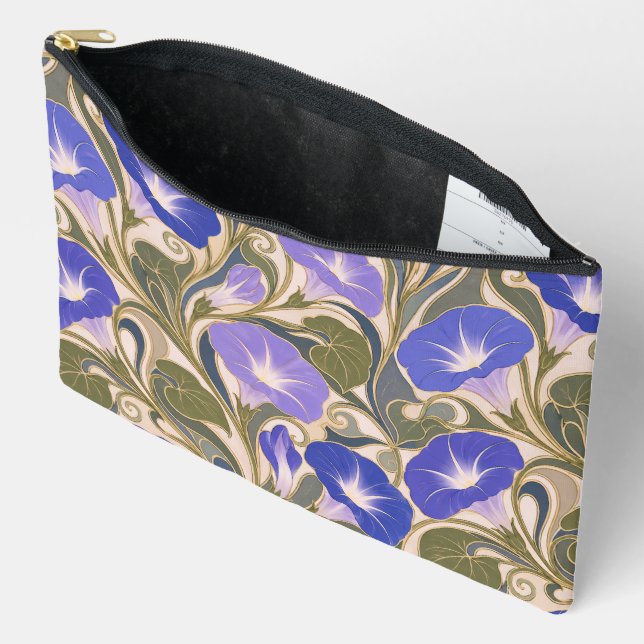 Morning Glory Art Nouveau Accessory Pouch (Open)