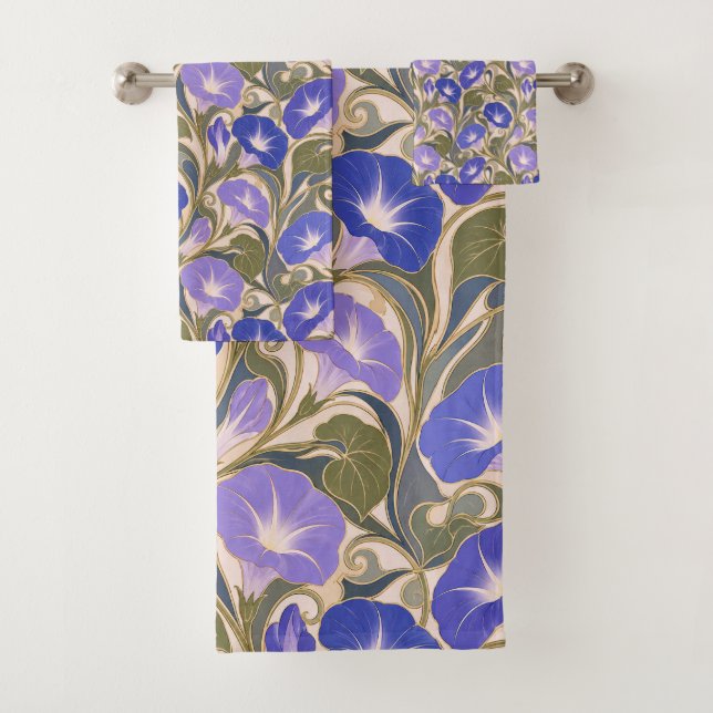 Morning Glory Art Nouveau Bath Towel Set (Insitu)