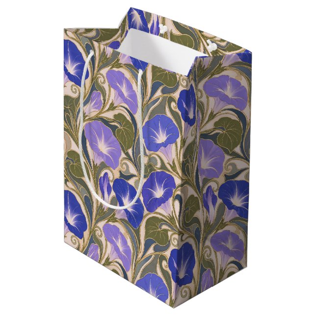 Morning Glory Art Nouveau Medium Gift Bag (Back Angled)