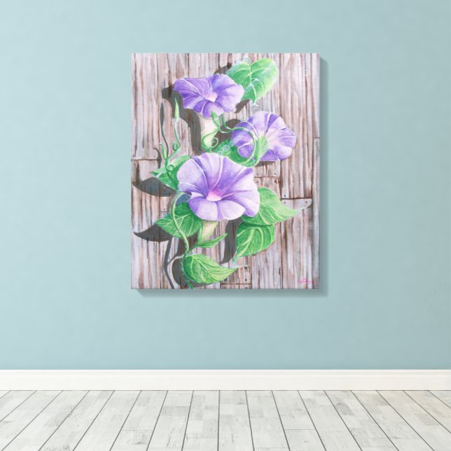 Morning Glory Barn Canvas Print (Insitu(Wood Floor))