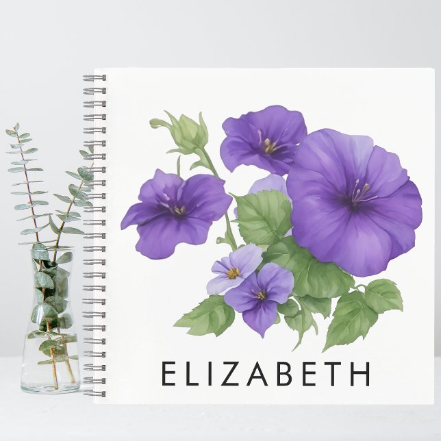 Morning Glory Birth Month Flower Custom For Her Notebook (Creator Uploaded)