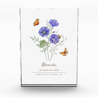 Morning Glory Birth Month Flower Photo Block