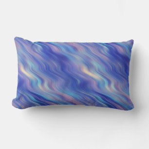 Morning Glory Blue Wavy Texture Lumbar Cushion