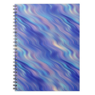 Morning Glory Blue Wavy Texture Spiral Notebook