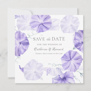 Morning Glory Calligraphy Save The Date