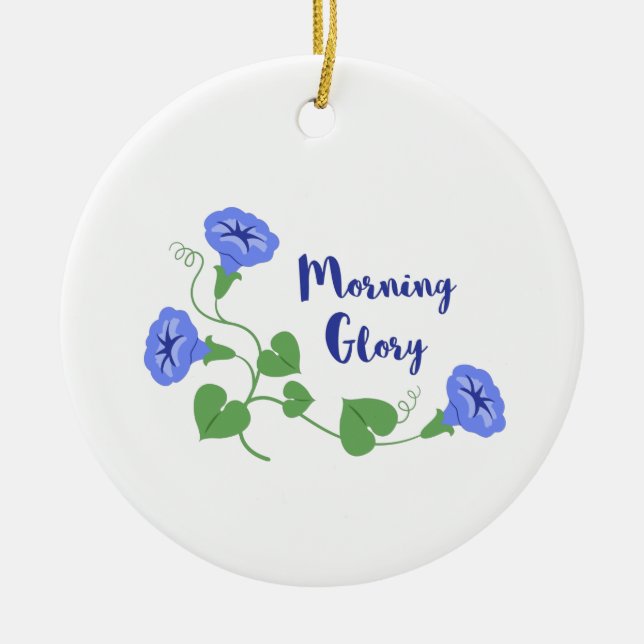 Morning Glory Ceramic Tree Decoration (Front)