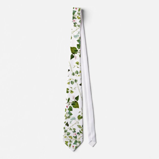 Morning Glory Floral Leaves Vine Botanical Tie (Front)