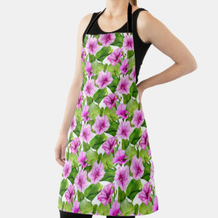 Morning Glory Floral Pattern Apron
