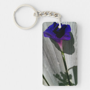 Morning Glory Flower Rectangular Key Chain