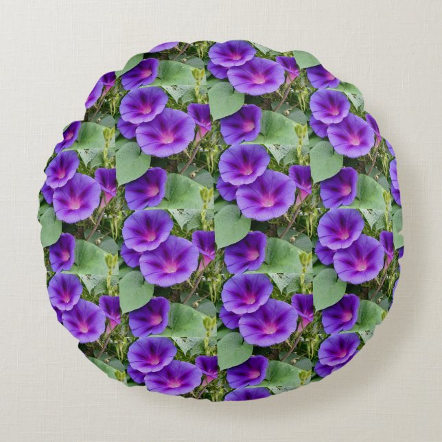 Morning Glory Garden Round Cushion (Front)