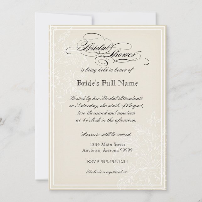 Morning Glory Hydrangea Bridal Shower Invitation (Front)