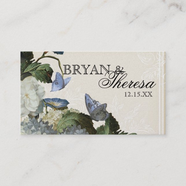 Morning Glory Hydrangea - Reception Seating Cards (Front)
