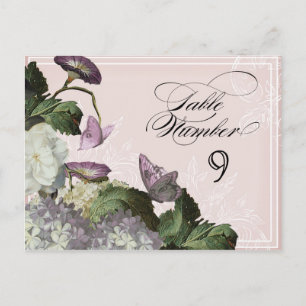 Morning Glory Hydrangea -  Table Seating Numbers Postcard