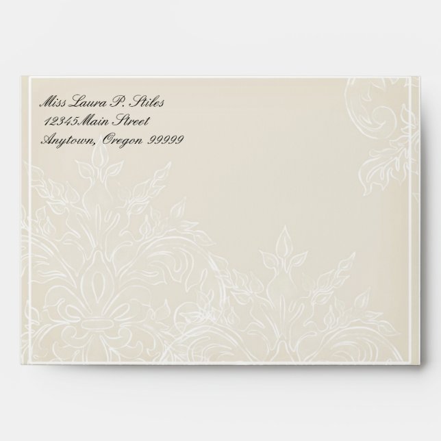 Morning Glory Hydrangea Wedding Matching Envelope (Front)