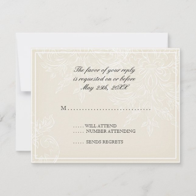 Morning Glory Hydrangea Wedding RSVP Response Card (Front)