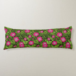Morning glory in pink and green body cushion