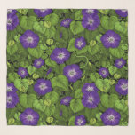 Morning glory in purple and green scarf<br><div class="desc">Hand-painted vector pattern with pink morning glory</div>
