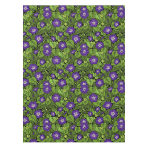 Morning glory in purple and green tablecloth