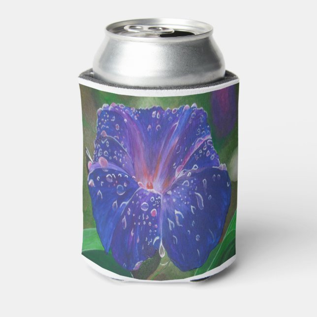 Morning Glory (Ipomoea Purpurea) Petals and Dew Dr Can Cooler (Can Back)
