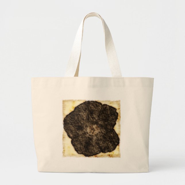 Morning Glory Old Time Sketch Large Tote Bag (Front)