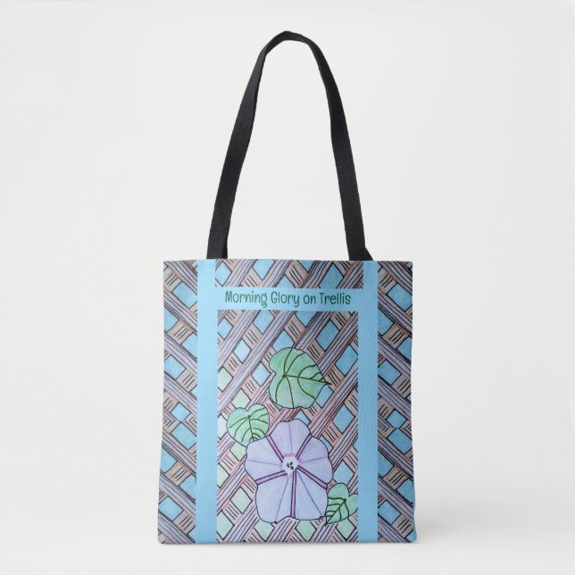 Morning Glory on Trellis  Tote Bag (Front)