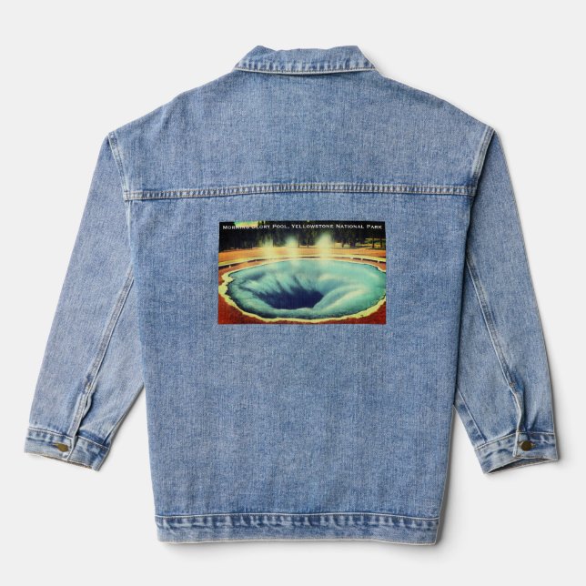 Morning Glory Pool, Yellowstone National Park Denim Jacket (Back)