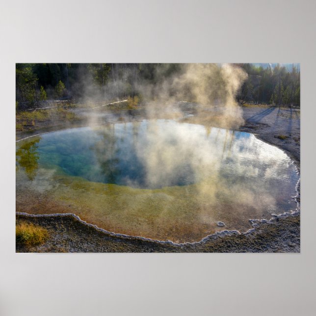 Morning Glory Pool, Yellowstone National Park Poster (Front)
