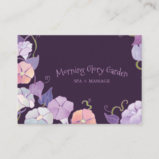 Morning Glory Purple Spa Business Card (Front)