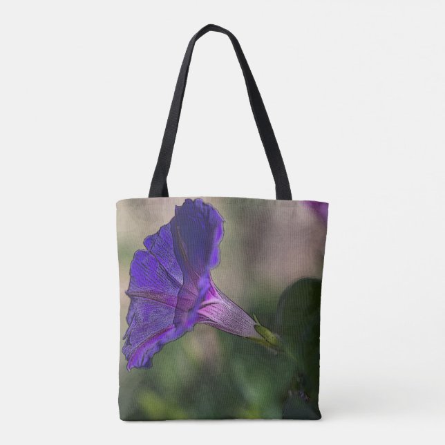 Morning Glory Purse Tote Bag - Flower Fashion Bag (Back)