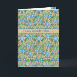 Morning Glory September Birthday Card, Grandmother Card<br><div class="desc">A pretty September Birthday Card for a Grandmother,  with a nostalgic pattern of Bright Blue Morning Glory Flowers (the September Birth Month flower) on a Taupe background. Part of the Posh & Painterly 'Morning Glory' collection. (This design will fit all the greeting card sizes.)</div>