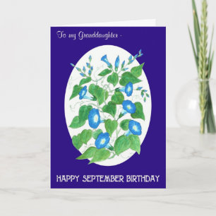 Morning Glory September Birthday for Granddaughter Card