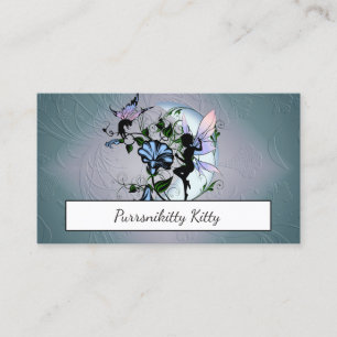 Morning Glory Shadow Fairy and Cosmic Cat Business Card