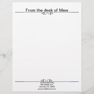 Morning Glory Shadow Fairy and Cosmic Cat Custom Letterhead