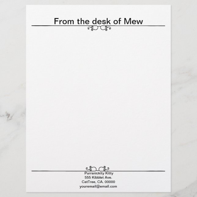 Morning Glory Shadow Fairy and Cosmic Cat Custom Letterhead (Front)