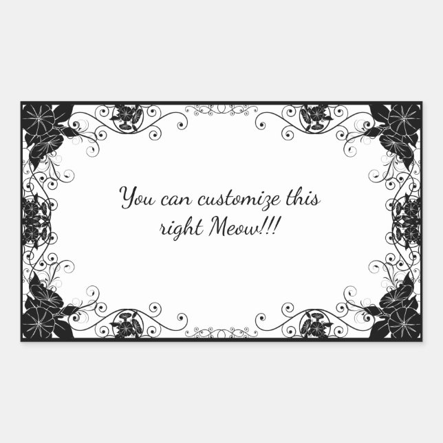Morning Glory Shadow Fairy and Cosmic Cat Rectangular Sticker (Front)