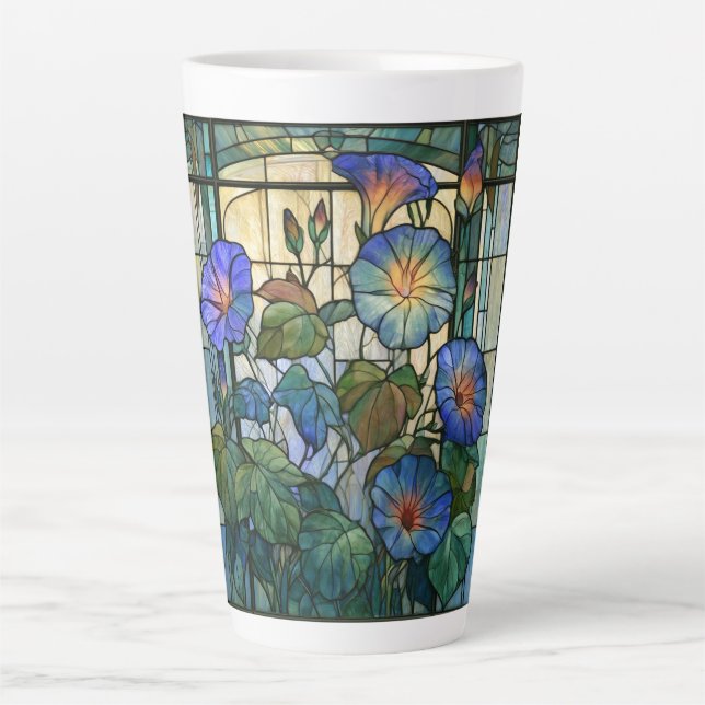 Morning glory stained glass latte mug (Front)