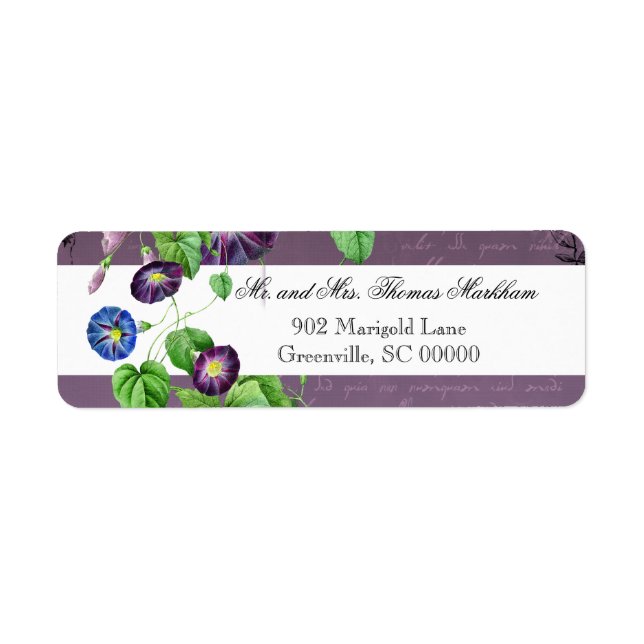 Morning Glory Summer Personalised Address Labels (Front)