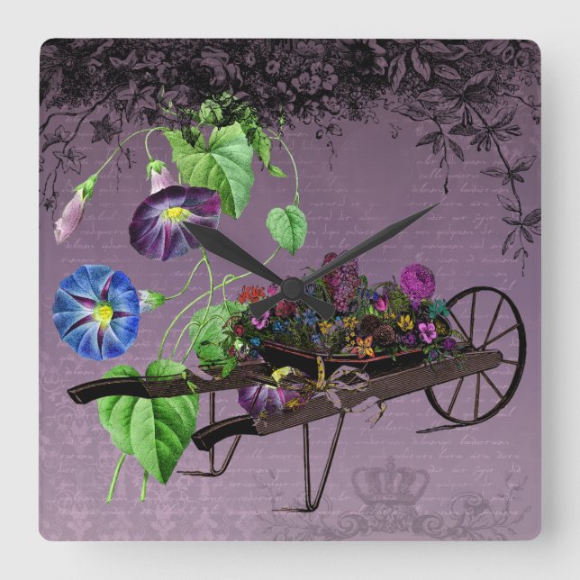 Morning Glory Summer Wall Clock (Front)