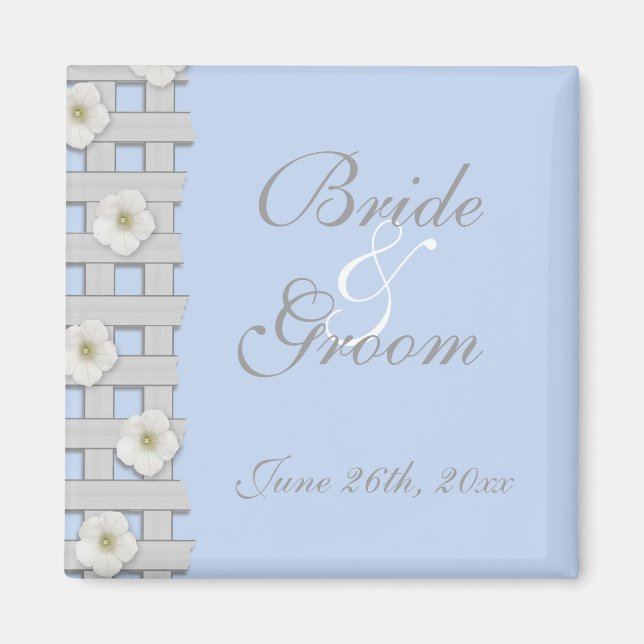Morning Glory Trellis Save the Date Magnet (Front)