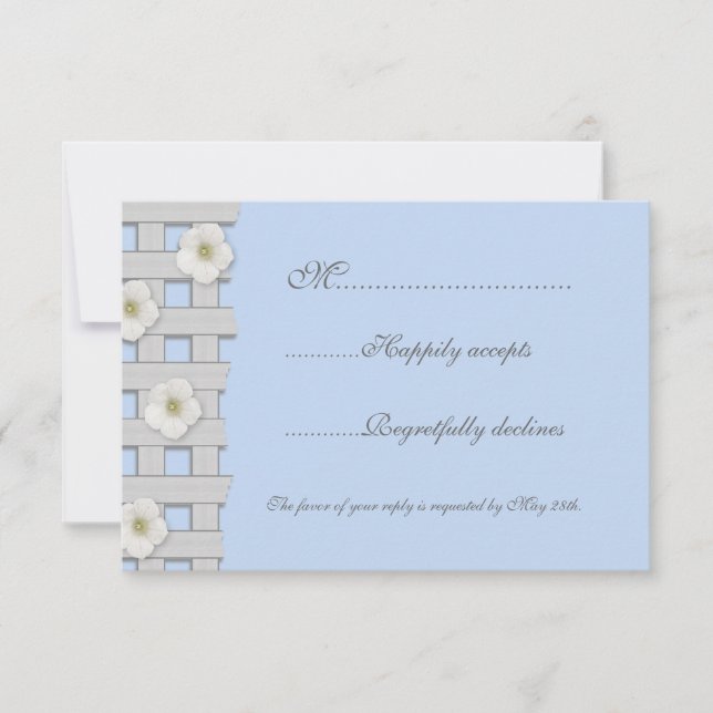 Morning Glory Trellis Wedding RSVP Card (Front)
