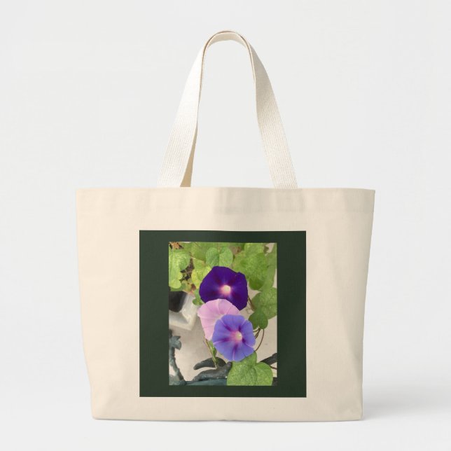 Morning Glory Trio Large Tote Bag (Front)