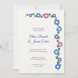 Morning Glory Vine Garden Wedding Invitation